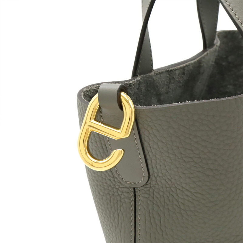 HERMES In the Loop 18 Taurillon Clemence 皮革手提包,Grimayer,灰色,U 印-5