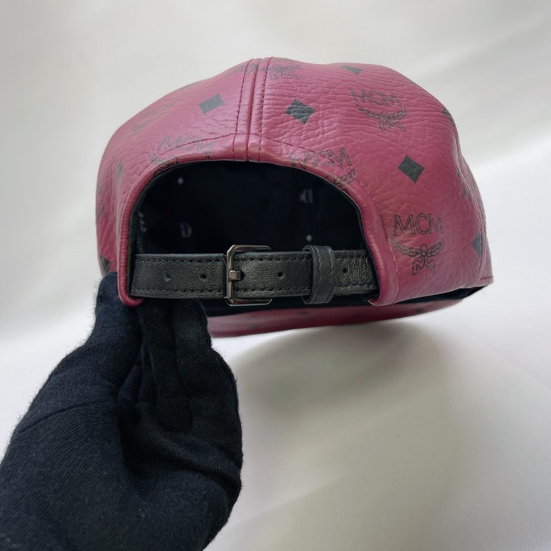 MCM 全新Logo皮革棒球帽-4