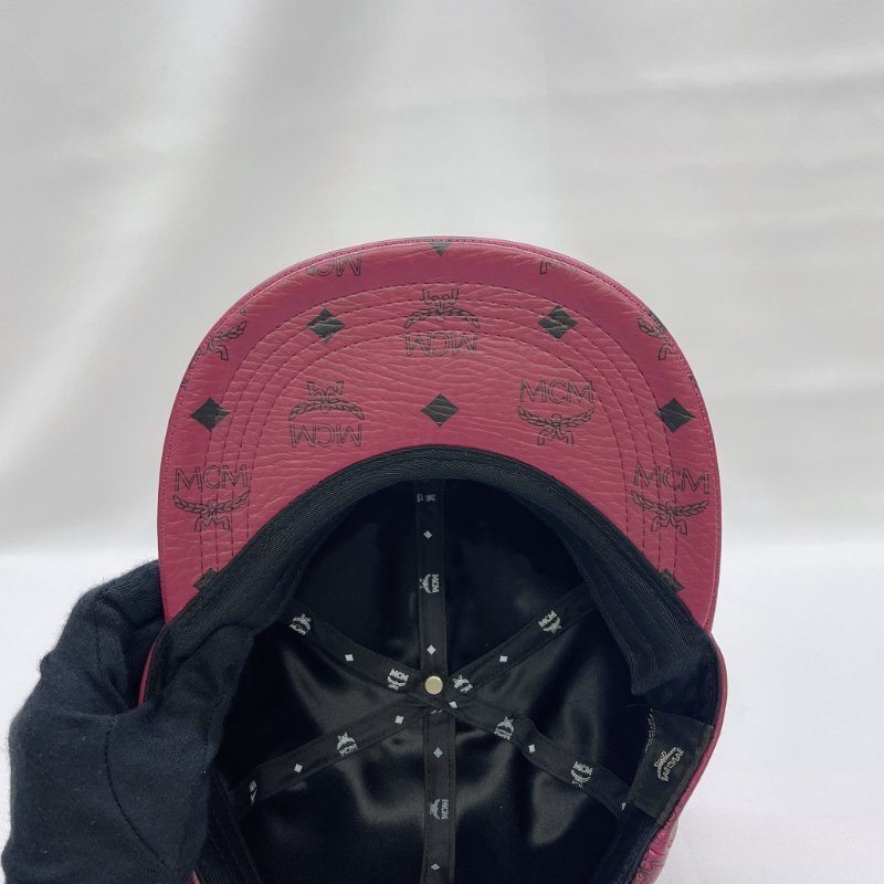MCM 全新Logo皮革棒球帽-5