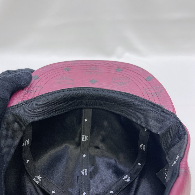 MCM 全新Logo皮革棒球帽-7