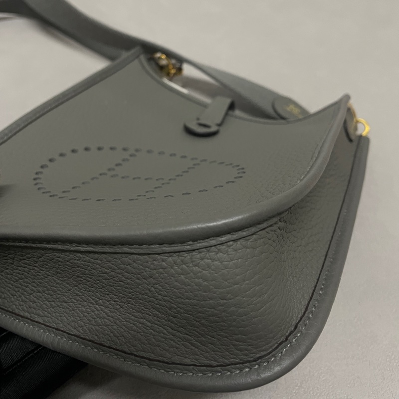 Hermès / 愛馬仕 Evelyne16 積雨雲灰 伊芙琳 牛皮 郵差包 斜挎包-8