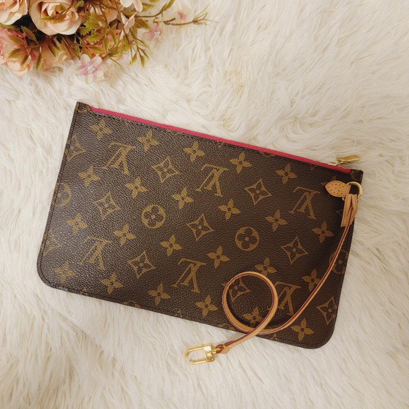 我最美 LOUIS VUITTON LV 原花帆布 Neverfull MM 肩背包 M41177 桃紅內裡 托特包 購物包 子母包 附小包包-22