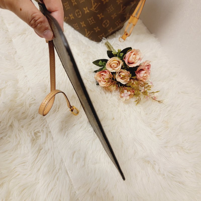 我最美 LOUIS VUITTON LV 原花帆布 Neverfull MM 肩背包 M41177 桃紅內裡 托特包 購物包 子母包 附小包包-24