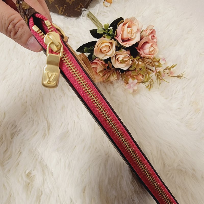 我最美 LOUIS VUITTON LV 原花帆布 Neverfull MM 肩背包 M41177 桃紅內裡 托特包 購物包 子母包 附小包包-25