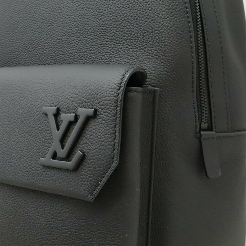 LOUIS VUITTON LV Aerogram Takeoff 背包、背包、日用背包、皮革、黑色、黑色、M57079-8