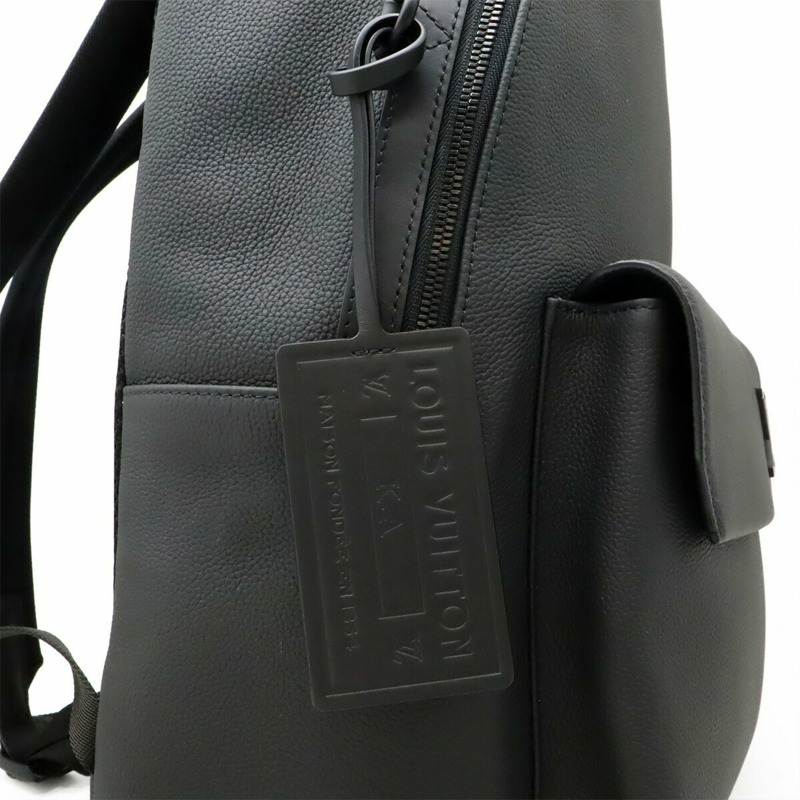 LOUIS VUITTON LV Aerogram Takeoff 背包、背包、日用背包、皮革、黑色、黑色、M57079-9