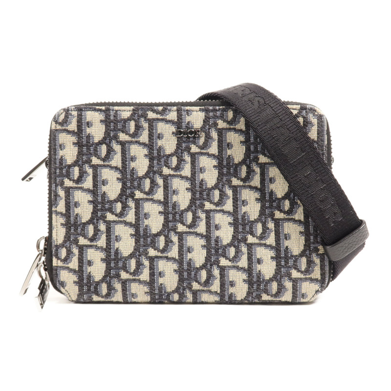 Dior 帆布Zipped Pouch With Strap銀扣肩背袋-0