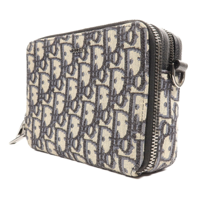 Dior 帆布Zipped Pouch With Strap銀扣肩背袋-2