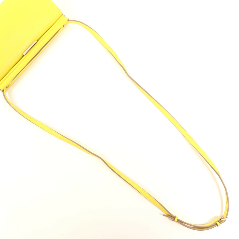 HERMES Evercolor皮革Clic-H 21銀扣肩背袋Lime-7