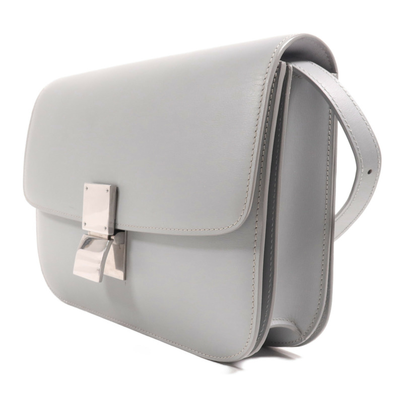 CELINE 牛皮皮革Classic Box銀扣肩背袋-2