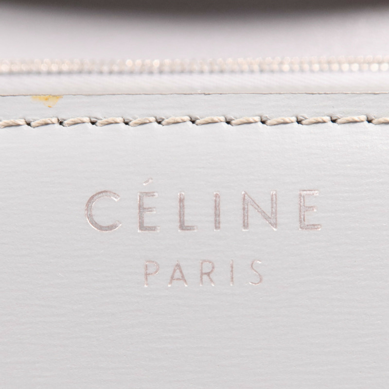 CELINE 牛皮皮革Classic Box銀扣肩背袋-5