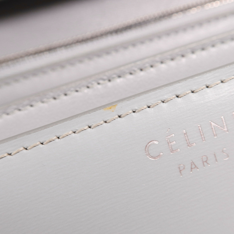 CELINE 牛皮皮革Classic Box銀扣肩背袋-14