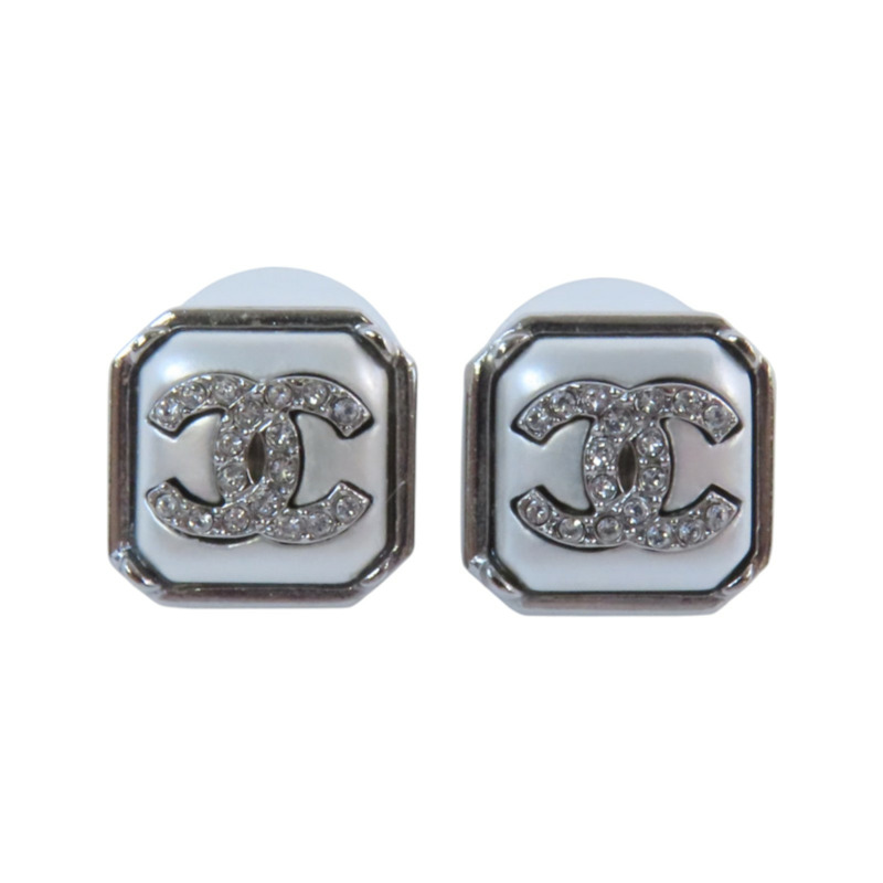 CHANEL 金屬/仿珍珠/水鑽Earrings金扣耳環-0