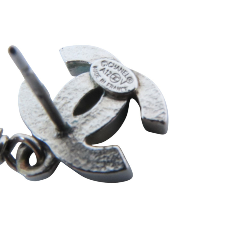 CHANEL 金屬/仿珍珠Earrings銀扣耳環-6