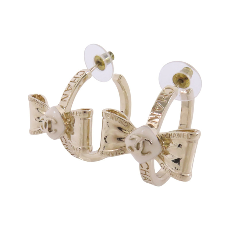 CHANEL 金屬/PVC Earrings金扣耳環-1