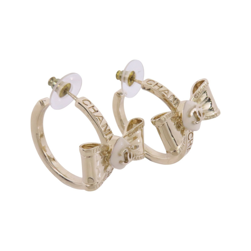 CHANEL 金屬/PVC Earrings金扣耳環-2