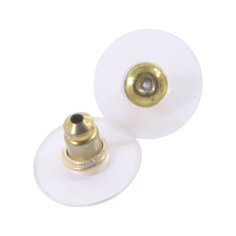 CHANEL 金屬/PVC Earrings金扣耳環-5