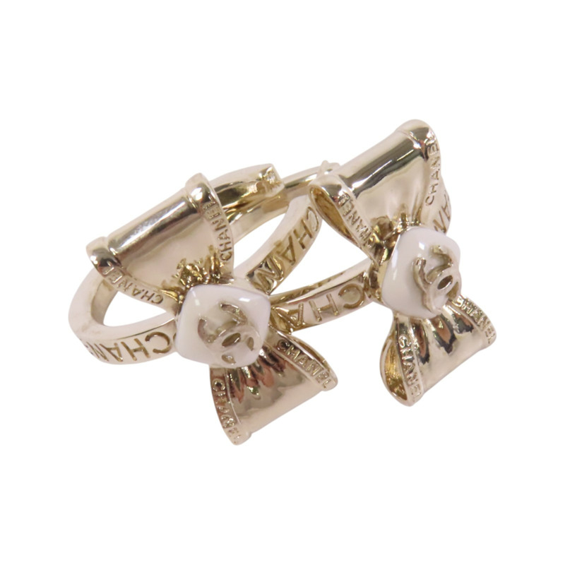 CHANEL 金屬/PVC Earrings金扣耳環-6
