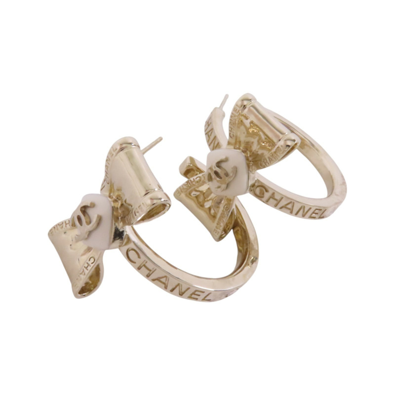 CHANEL 金屬/PVC Earrings金扣耳環-11