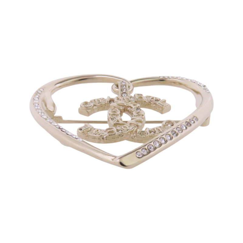 CHANEL 金屬/水鑽Brooch金扣胸針-3