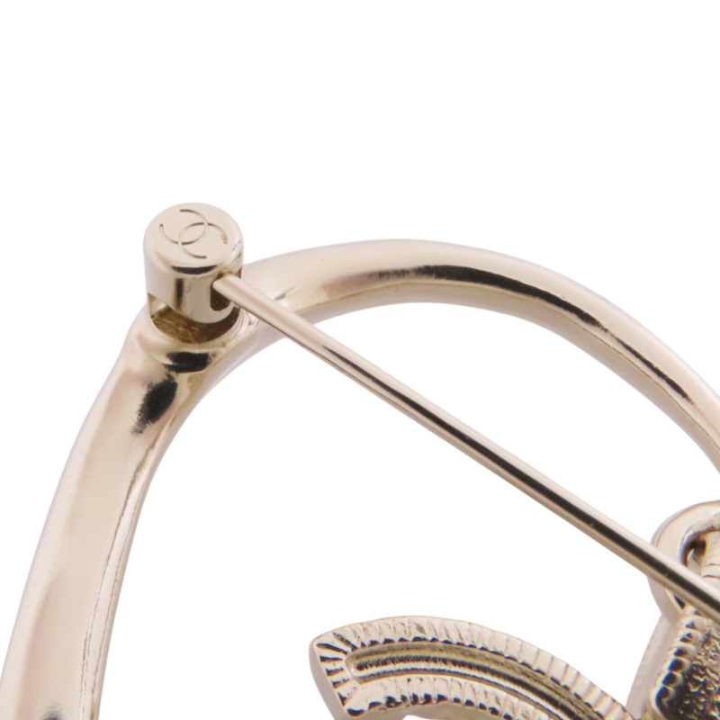 CHANEL 金屬/水鑽Brooch金扣胸針-5
