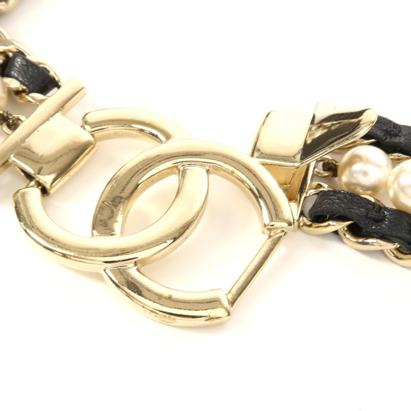 CHANEL 羊皮皮革Belt金扣皮帶-7