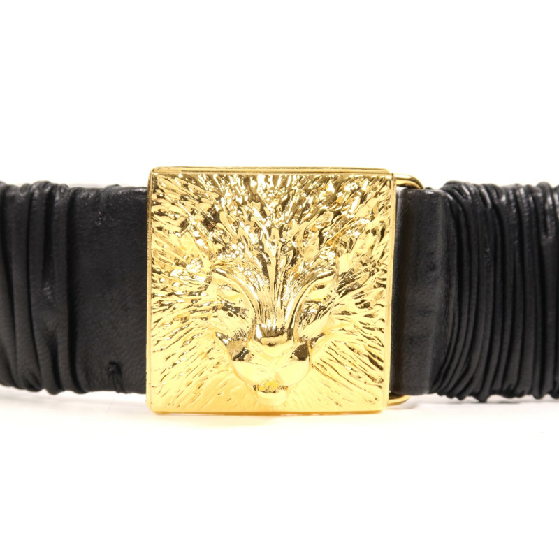 CHANEL 羊皮皮革Belt金扣皮帶-5