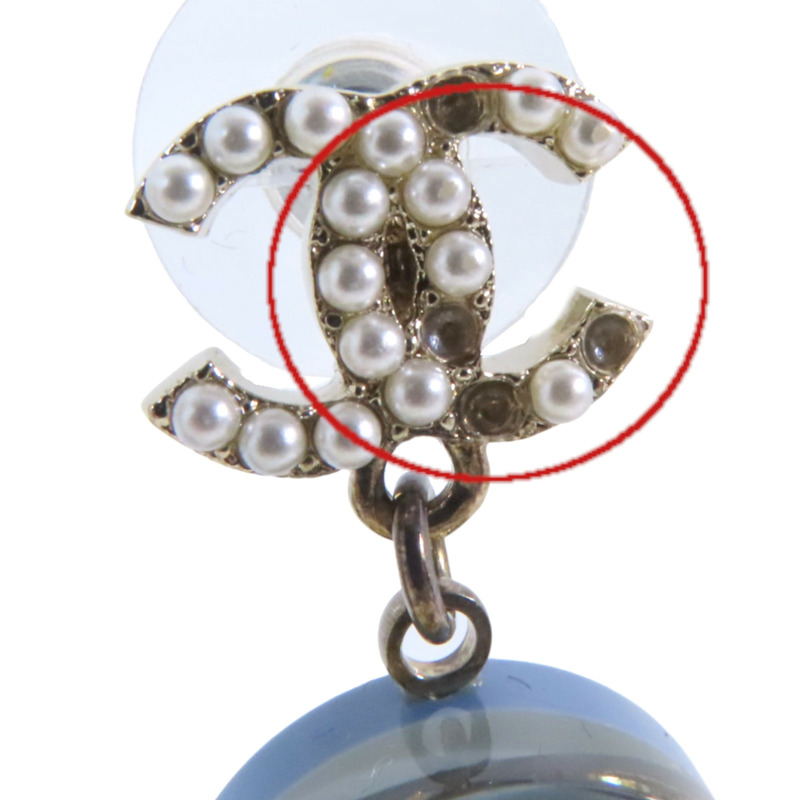 CHANEL 金屬/仿珍珠/PVC Earrings銀扣耳環-10