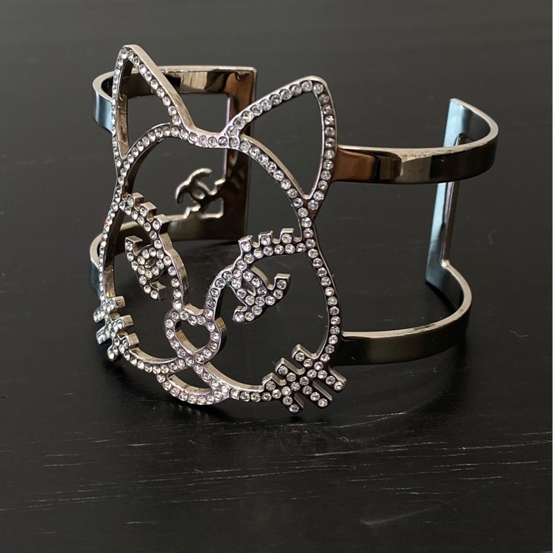 Chanel 限定款水鑽貓咪手鐲手環-0