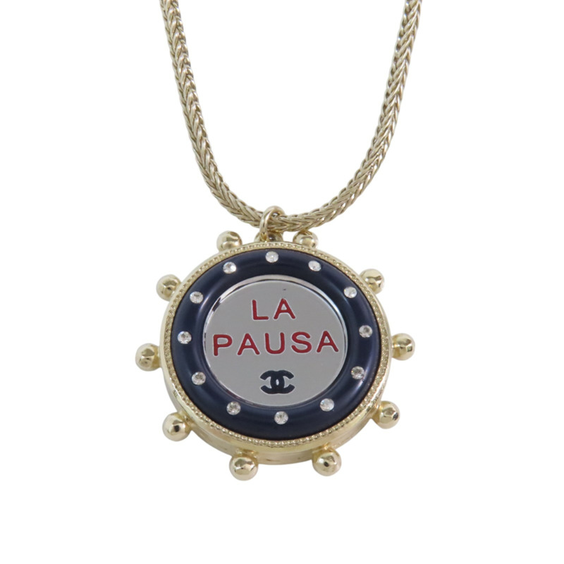 CHANEL 金屬/仿珍珠/PVC Necklace金扣項鏈-0