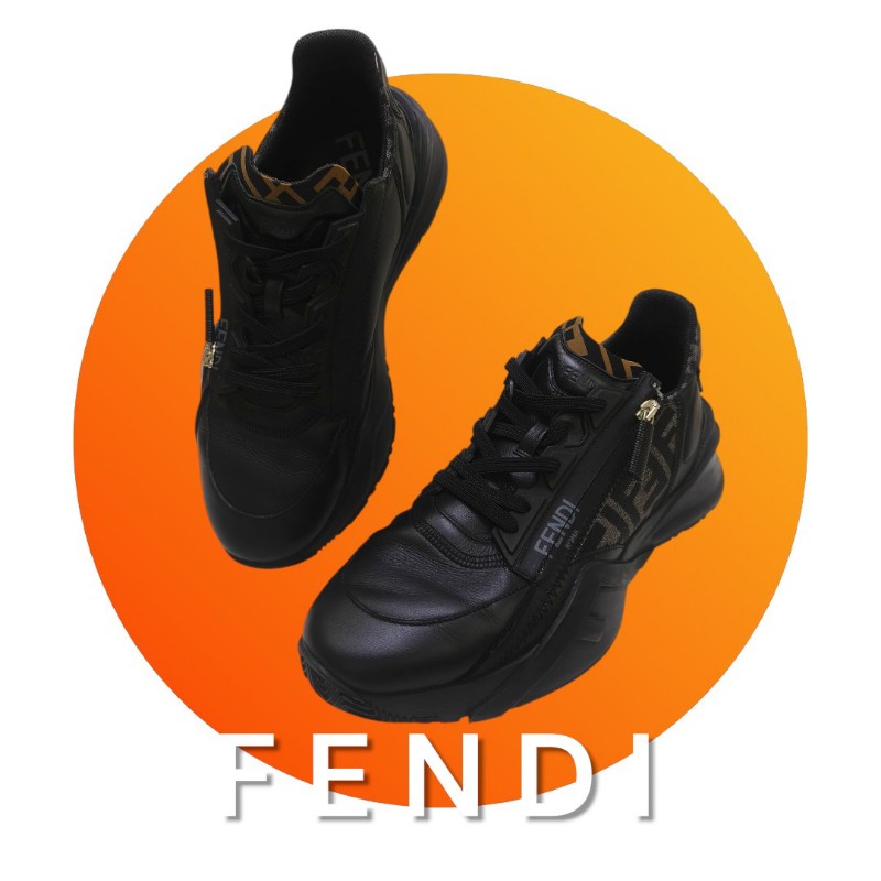 🔥10/3-10/31週年慶🔥【超狂優惠】【9成新】㊣✨ FENDI ✨**尺寸:8**芬迪 FF 黑色 老花 增高 厚底 老爹鞋 休閒鞋/二手鞋/二手精品/保證正品🌳二手樹屋🌳-0