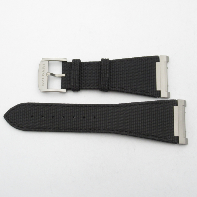 Bvlgari Octo Finissimo 計時碼錶 GMT 男士手錶，鈦金屬和皮革錶帶，藍色，103889-8