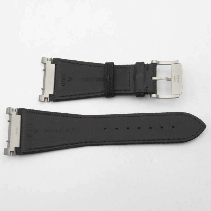 Bvlgari Octo Finissimo 計時碼錶 GMT 男士手錶，鈦金屬和皮革錶帶，藍色，103889-9