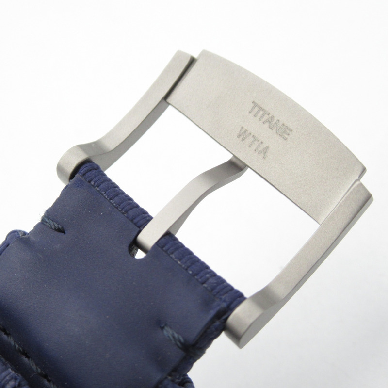 Bvlgari Octo Finissimo 計時碼錶 GMT 男士手錶，鈦金屬和皮革錶帶，藍色，103889-18