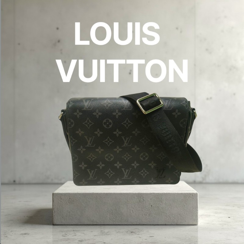 🔥10/3-10/31週年慶🔥【超狂優惠】【8成新】㊣✨Louis Vuitton✨路易威登 LV 黑色 老花 郵差包 肩背包 斜背包/二手精品/二手包/保證正品🌳二手樹屋🌳-0