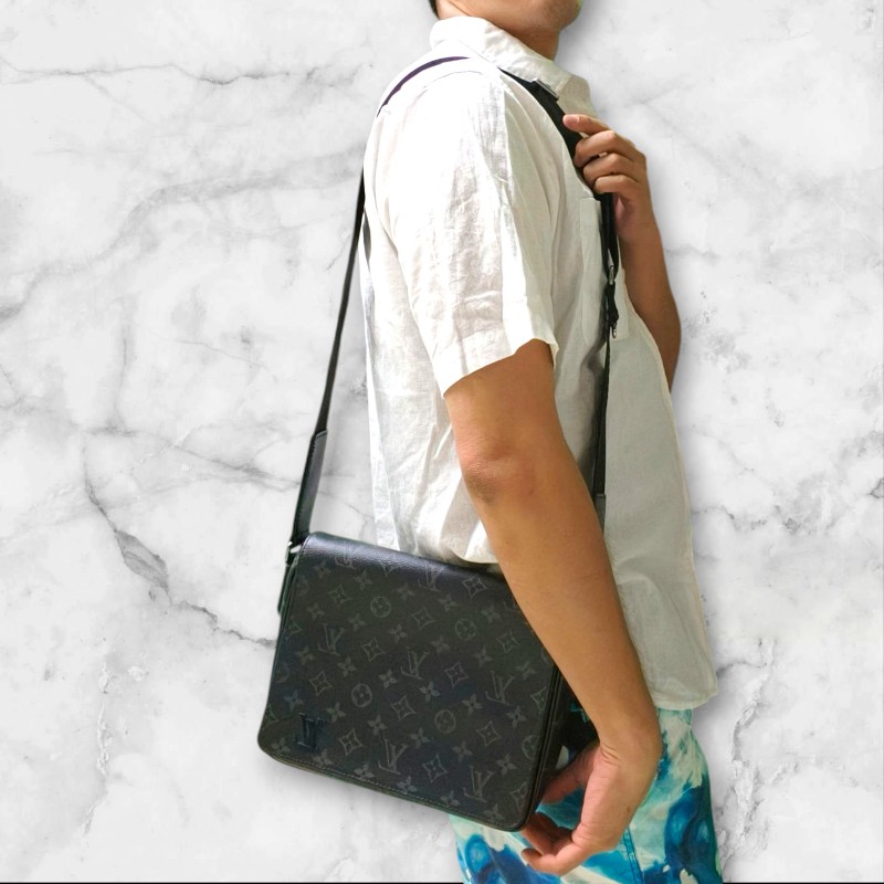 🔥10/3-10/31週年慶🔥【超狂優惠】【8成新】㊣✨Louis Vuitton✨路易威登 LV 黑色 老花 郵差包 肩背包 斜背包/二手精品/二手包/保證正品🌳二手樹屋🌳-46