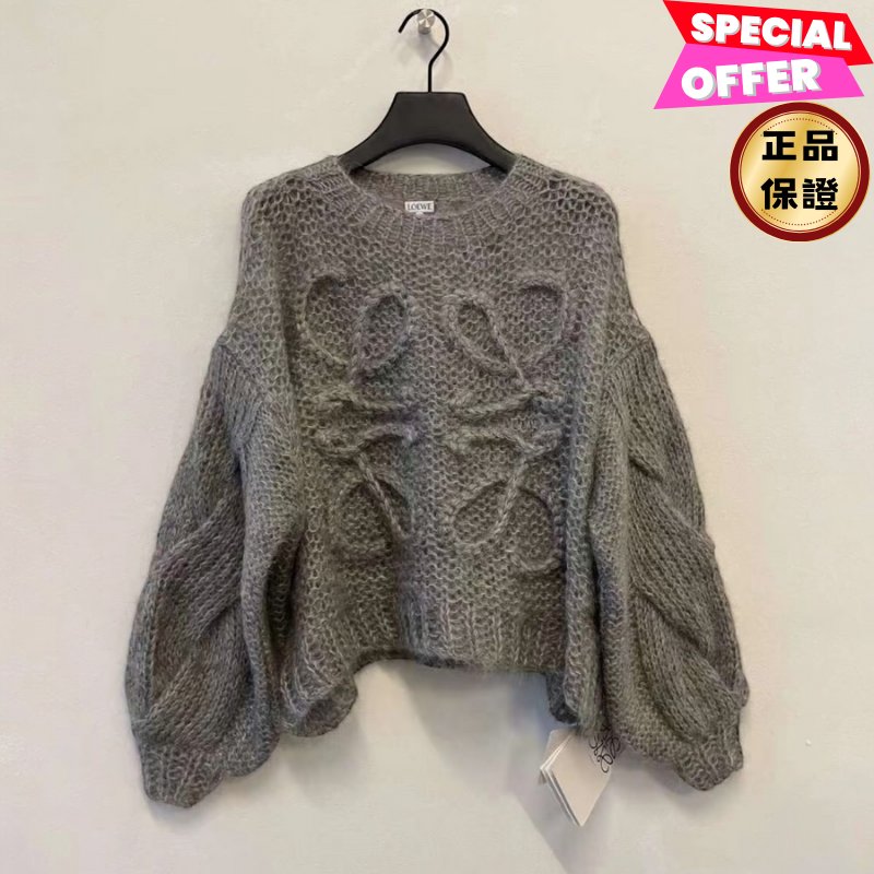 🎉新品好折扣✨Loewe Anagram 馬海毛毛衣 灰色 S/M/L-0
