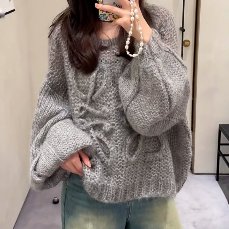 🎉新品好折扣✨Loewe Anagram 馬海毛毛衣 灰色 S/M/L-2
