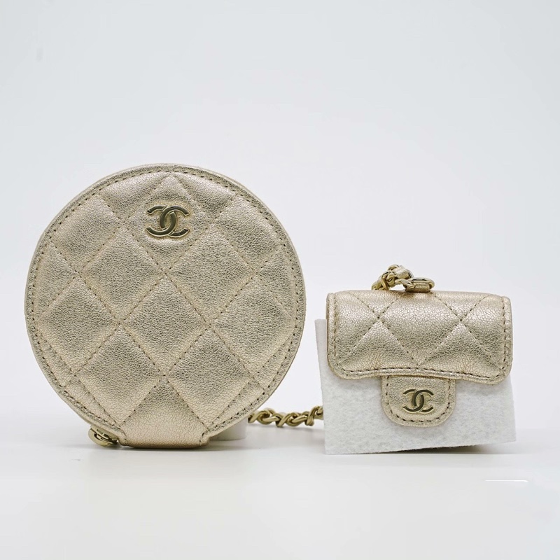 Chanel / 香奈兒 Chanel金色雙子星零錢包掛件 VIC/金色耳機包➕圓餅零錢包-2