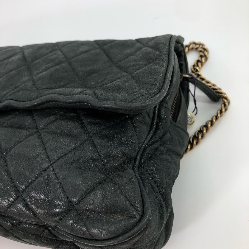 Chanel香奈兒 炫彩黑色 黑金 科技佈面 牛皮 金扣 季節限定CF 肩背包-4