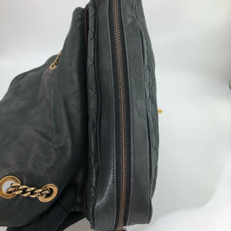 Chanel香奈兒 炫彩黑色 黑金 科技佈面 牛皮 金扣 季節限定CF 肩背包-7