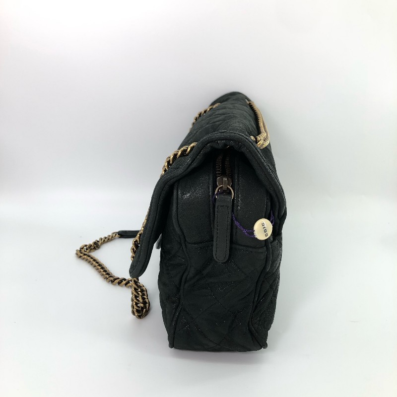 Chanel香奈兒 炫彩黑色 黑金 科技佈面 牛皮 金扣 季節限定CF 肩背包-9