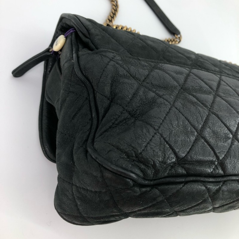 Chanel香奈兒 炫彩黑色 黑金 科技佈面 牛皮 金扣 季節限定CF 肩背包-12