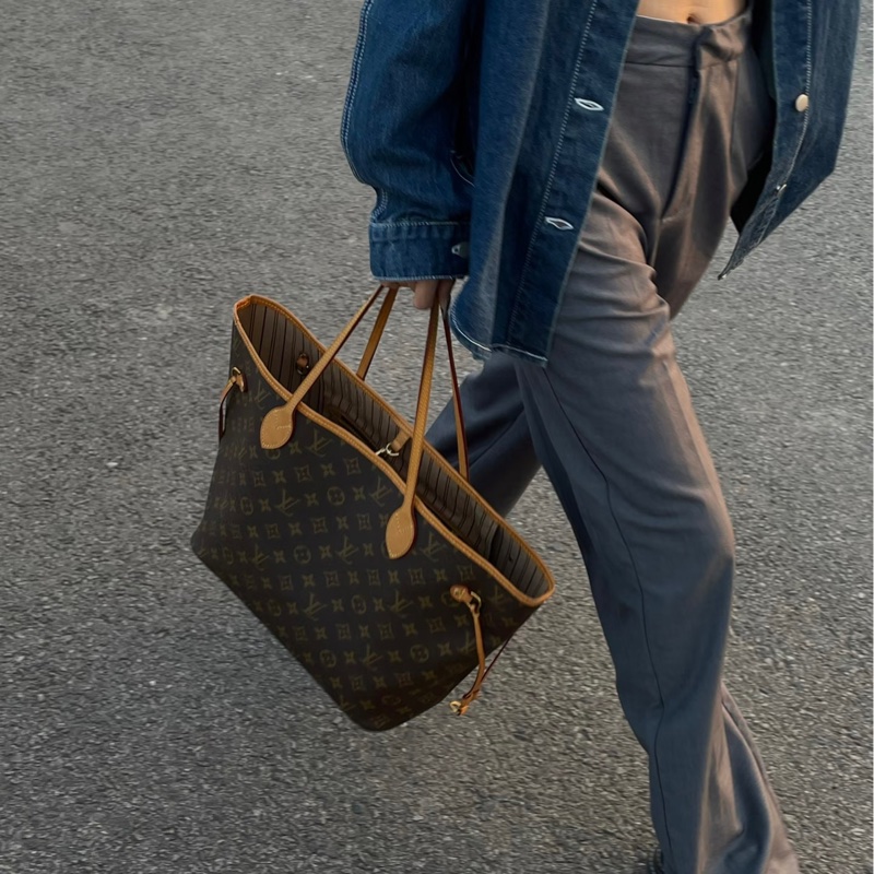 🈶購證 #全網最低 #芯片款 Lv Neverfull老花肩背托特包🈶子母袋-2