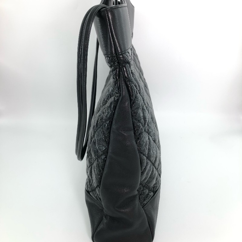 Chanel香奈兒 黑金 黑色金扣 油蠟牛皮31bag 中號 手提包 肩背包-3