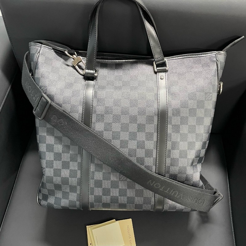 路易威登/LV 黑色棋盤格手提包肩背包  37*36*12cm N51192-0