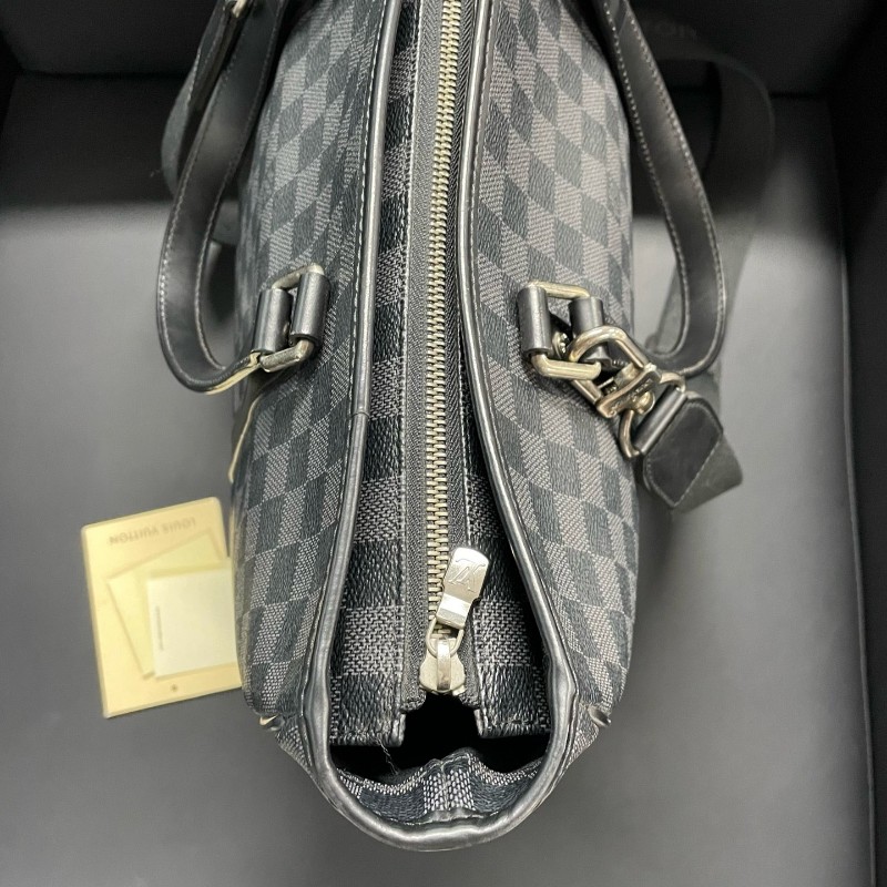 路易威登/LV 黑色棋盤格手提包肩背包  37*36*12cm N51192-8