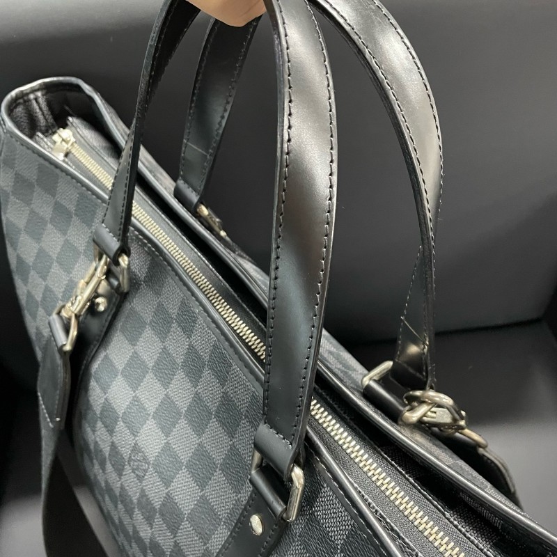 路易威登/LV 黑色棋盤格手提包肩背包  37*36*12cm N51192-9