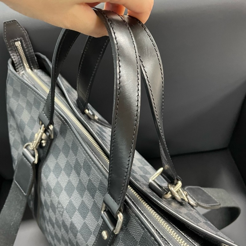 路易威登/LV 黑色棋盤格手提包肩背包  37*36*12cm N51192-10