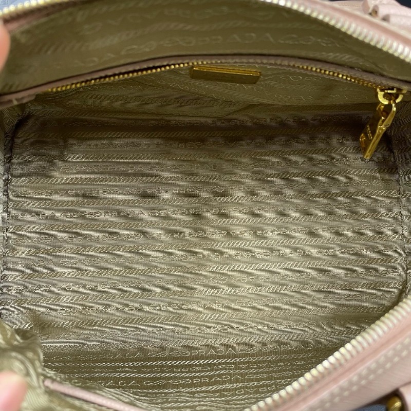 Prada裸粉色波士頓 手提包 肩背包 約28*15cm-8